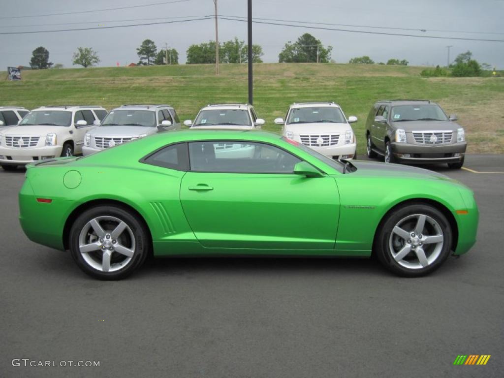 2010 Camaro LT Coupe - Synergy Green Metallic / Black photo #6