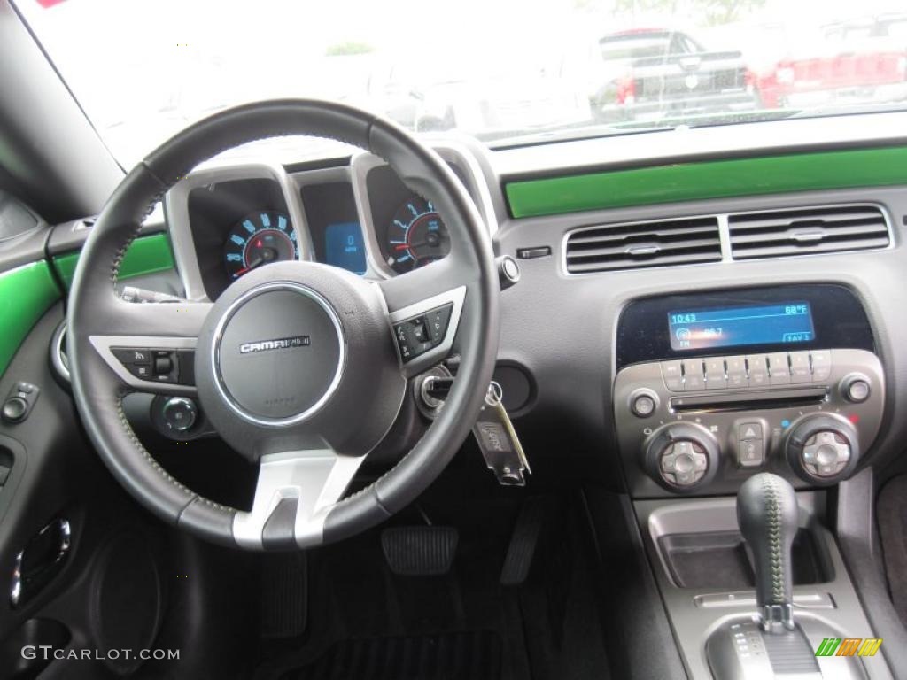 2010 Camaro LT Coupe - Synergy Green Metallic / Black photo #14