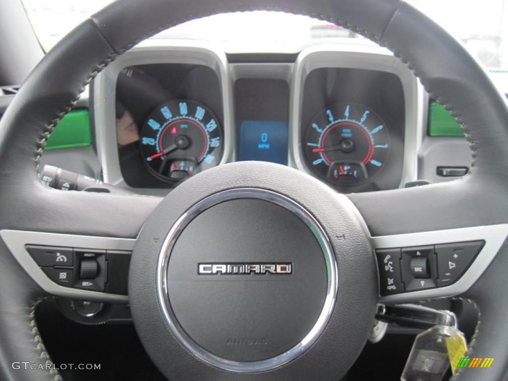 2010 Camaro LT Coupe - Synergy Green Metallic / Black photo #20