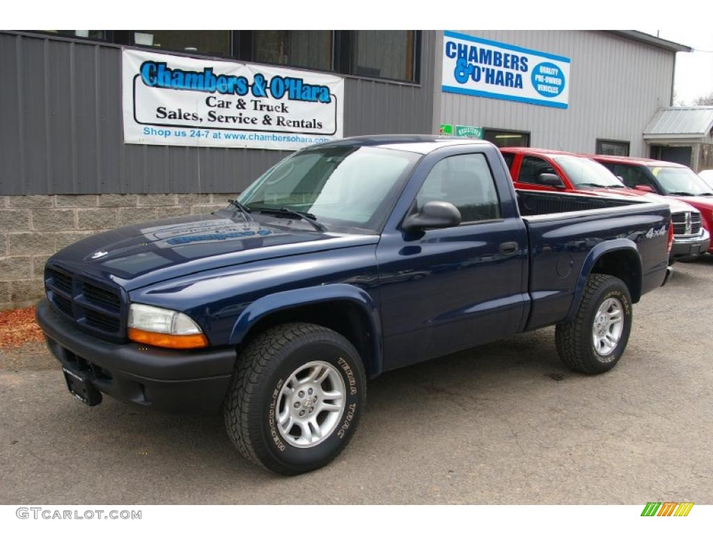 2003 Dakota SXT Regular Cab 4x4 - Patriot Blue Pearl / Dark Slate Gray photo #1