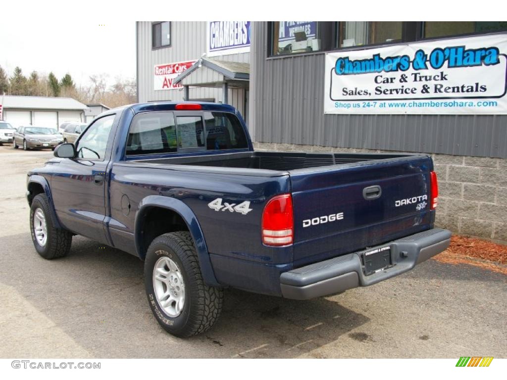 2003 Dakota SXT Regular Cab 4x4 - Patriot Blue Pearl / Dark Slate Gray photo #7