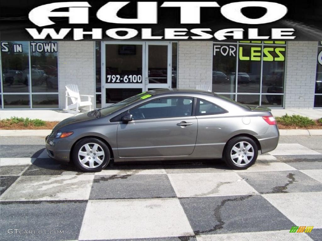 2008 Civic LX Coupe - Galaxy Gray Metallic / Gray photo #1