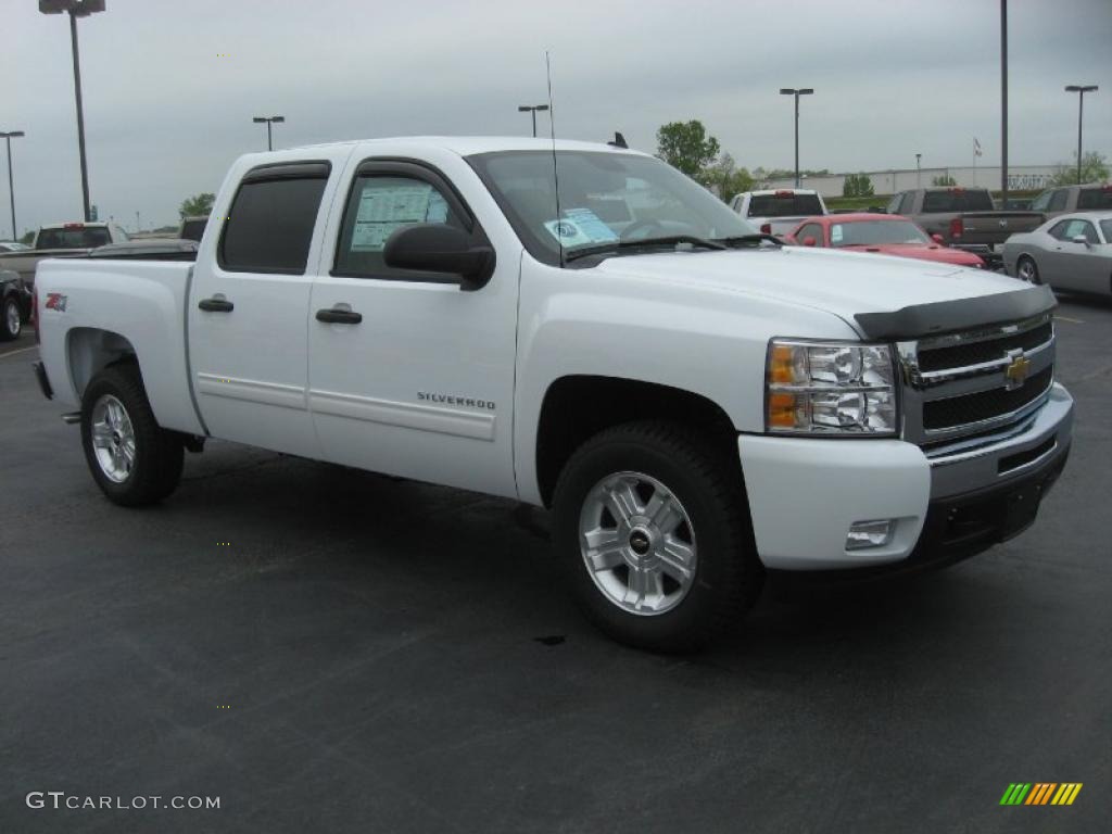 2011 Silverado 1500 LT Crew Cab 4x4 - Summit White / Light Cashmere/Ebony photo #3