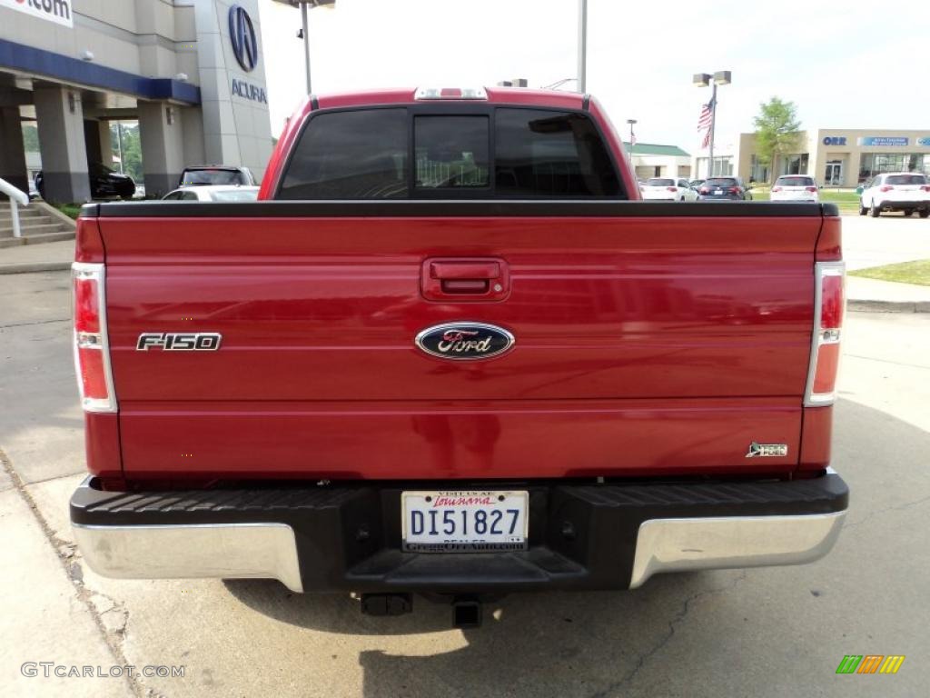 2010 F150 Lariat SuperCrew - Red Candy Metallic / Tan photo #6