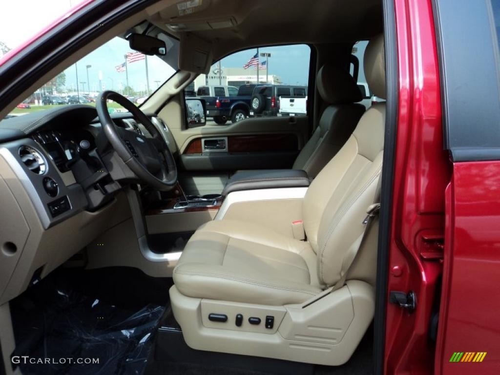 2010 F150 Lariat SuperCrew - Red Candy Metallic / Tan photo #8