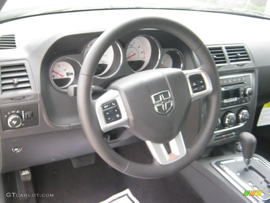 2011 Dodge Challenger R/T Dark Slate Gray Steering Wheel Photo #48236001