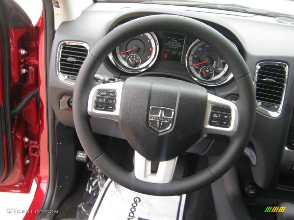2011 Dodge Durango Crew Black Steering Wheel Photo #48236376
