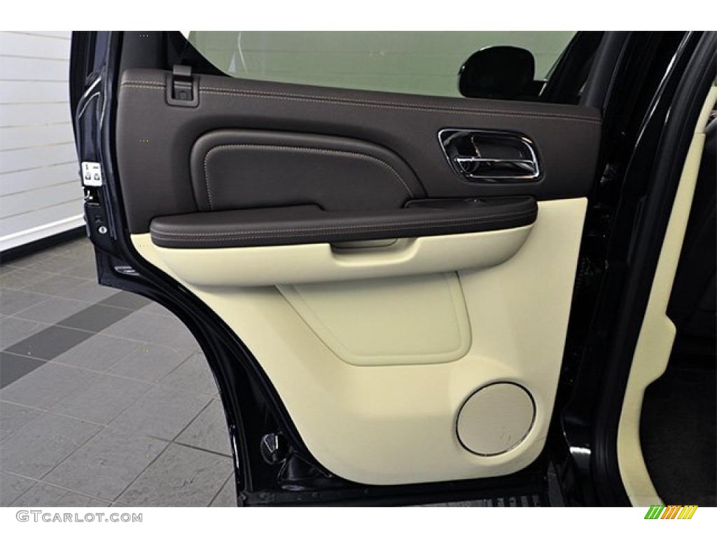 2011 Cadillac Escalade Hybrid Platinum AWD Cocoa/Light Linen Tehama Leather Door Panel Photo #48236619