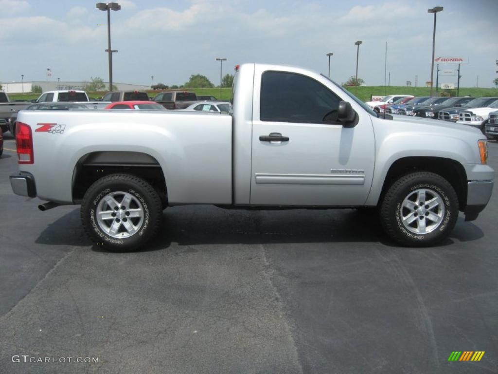 Pure Silver Metallic 2010 GMC Sierra 1500 SLE Regular Cab 4x4 Exterior Photo #48241386