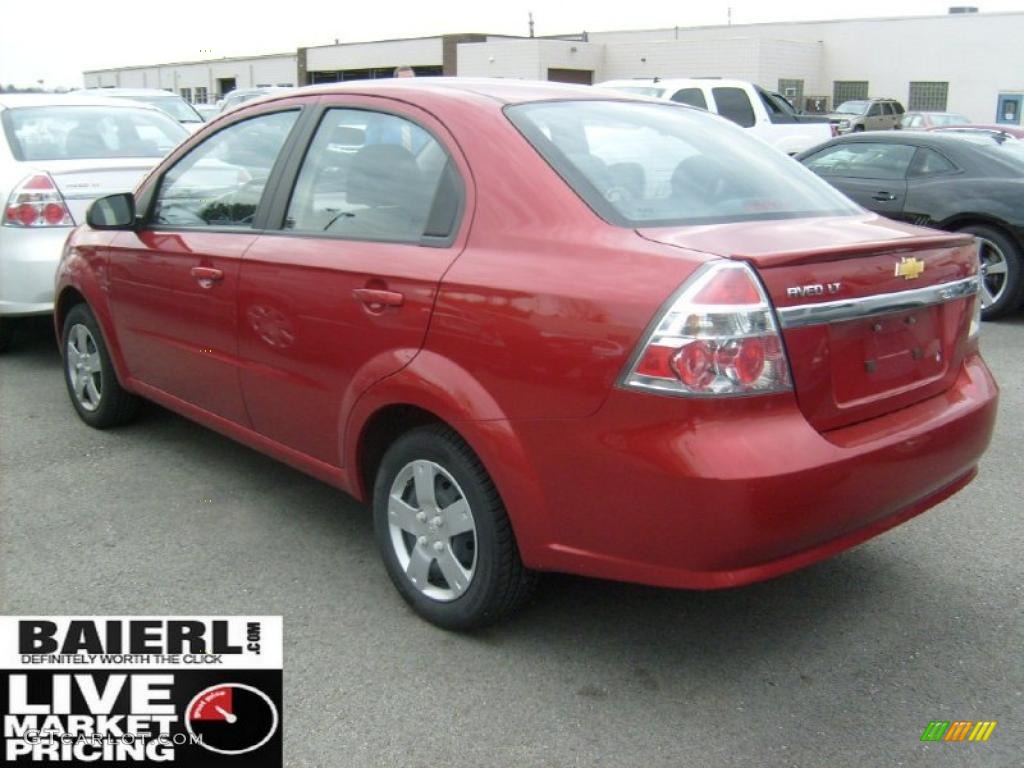 2010 Aveo LT Sedan - Sport Red / Charcoal photo #3
