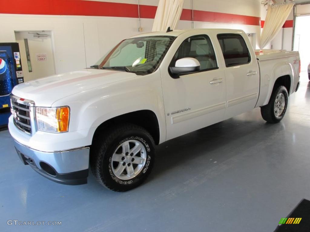 2008 Sierra 1500 SLT Crew Cab 4x4 - Summit White / Light Titanium photo #1