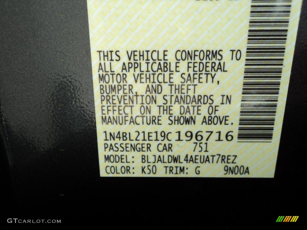 2009 Altima Color Code K50 for Dark Slate Metallic Photo #48244572