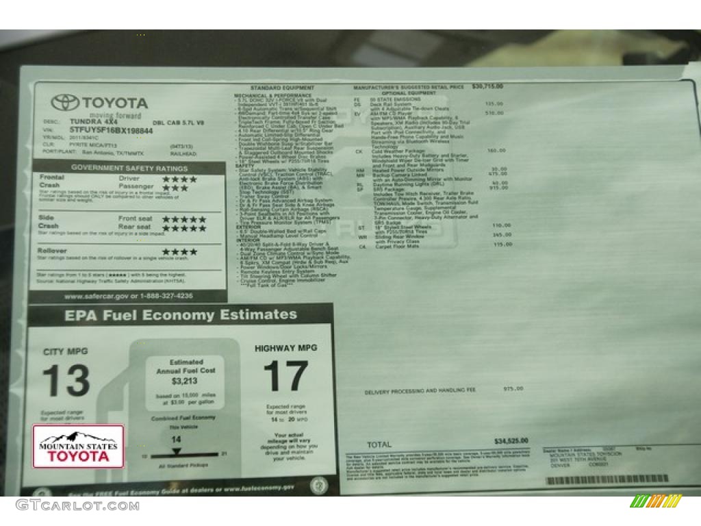 2011 Tundra SR5 Double Cab 4x4 - Pyrite Mica / Graphite Gray photo #12