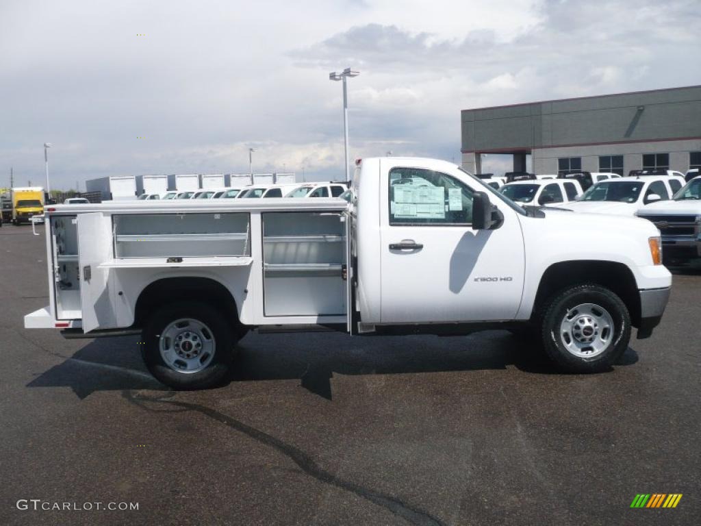 2011 Sierra 2500HD Work Truck Regular Cab 4x4 Utility - Summit White / Dark Titanium photo #3