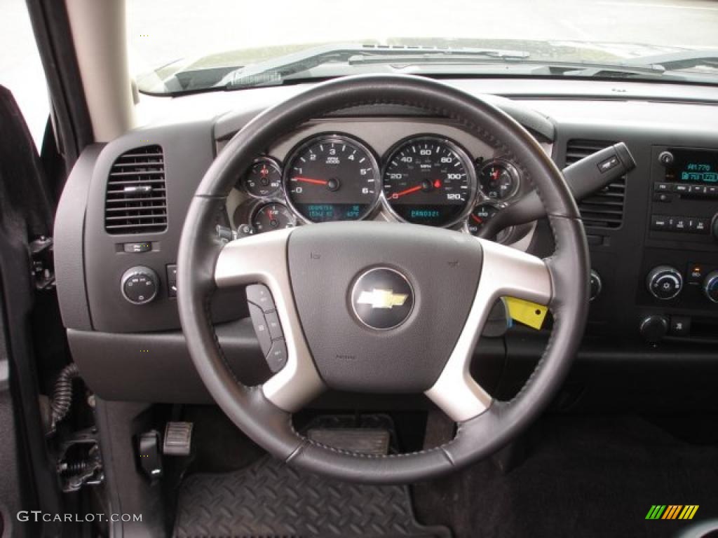 2011 Chevrolet Silverado 1500 LT Crew Cab 4x4 Ebony Steering Wheel Photo #48251373