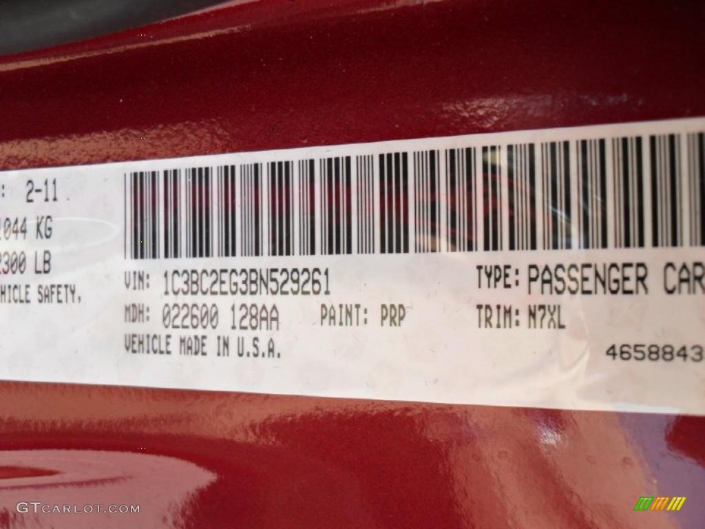 2011 200 Color Code PRP for Deep Cherry Red Crystal Pearl Photo #48252156