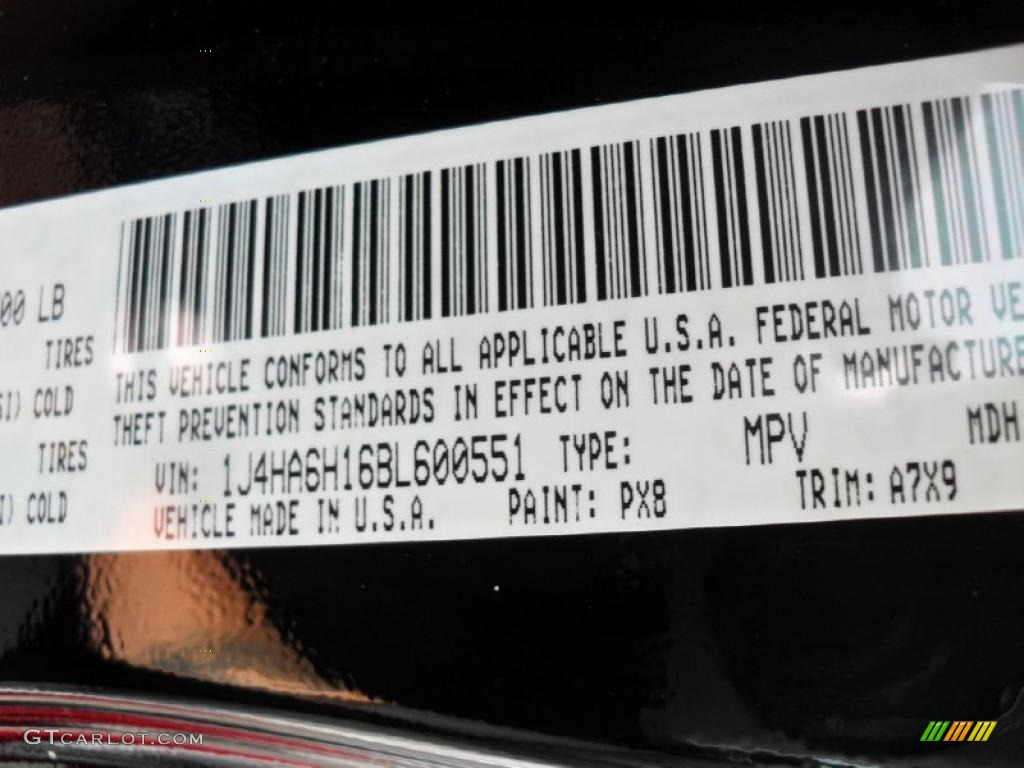 2011 Wrangler Unlimited Color Code PX8 for Black Photo #48252828