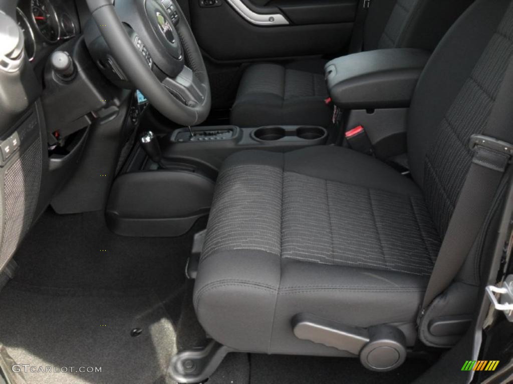 Black Interior 2011 Jeep Wrangler Unlimited Rubicon 4x4 Photo #48252837