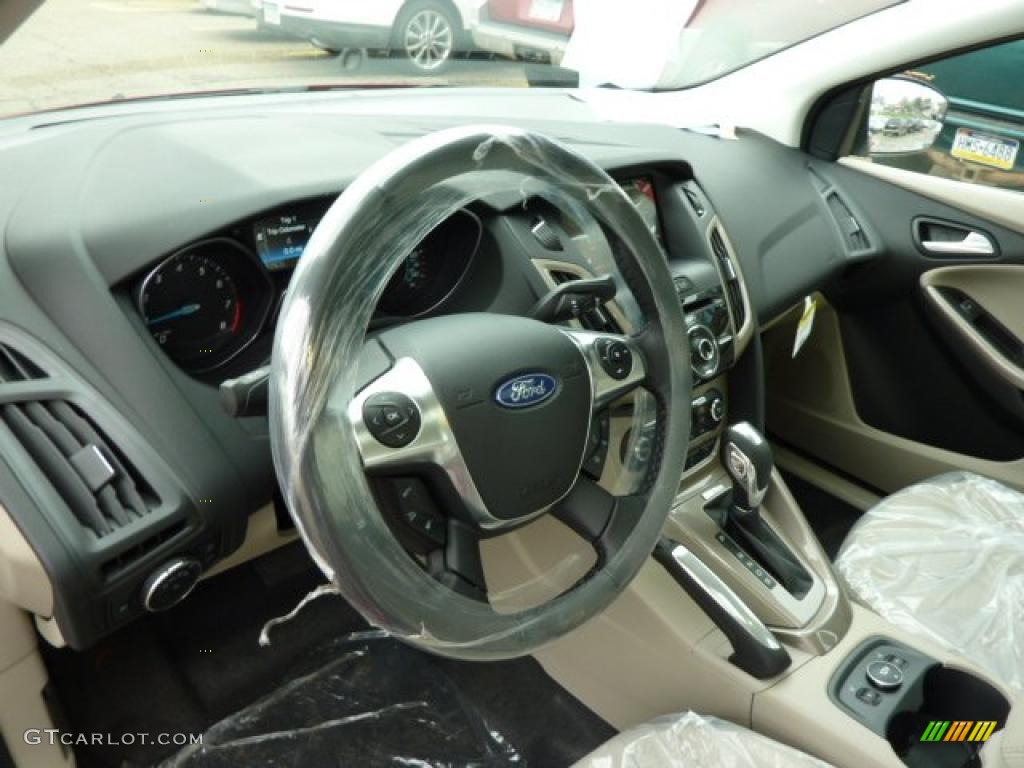2012 Ford Focus SEL Sedan Stone Dashboard Photo #48253188