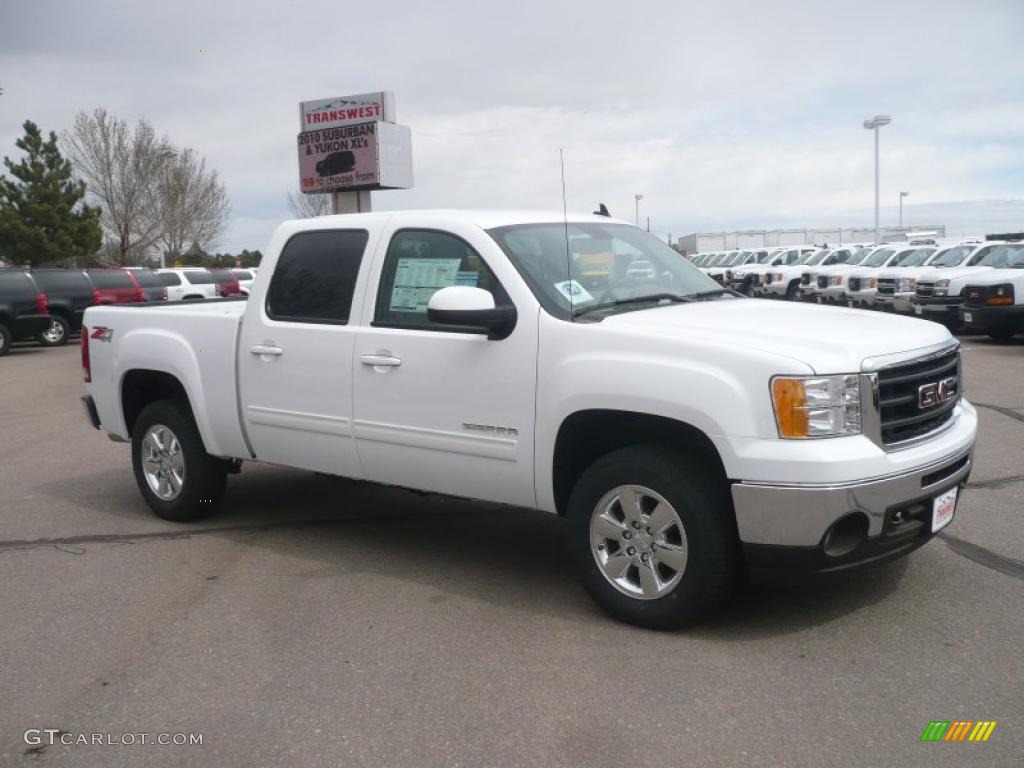 2011 Sierra 1500 SLT Crew Cab 4x4 - Summit White / Very Dark Cashmere/Light Cashmere photo #1