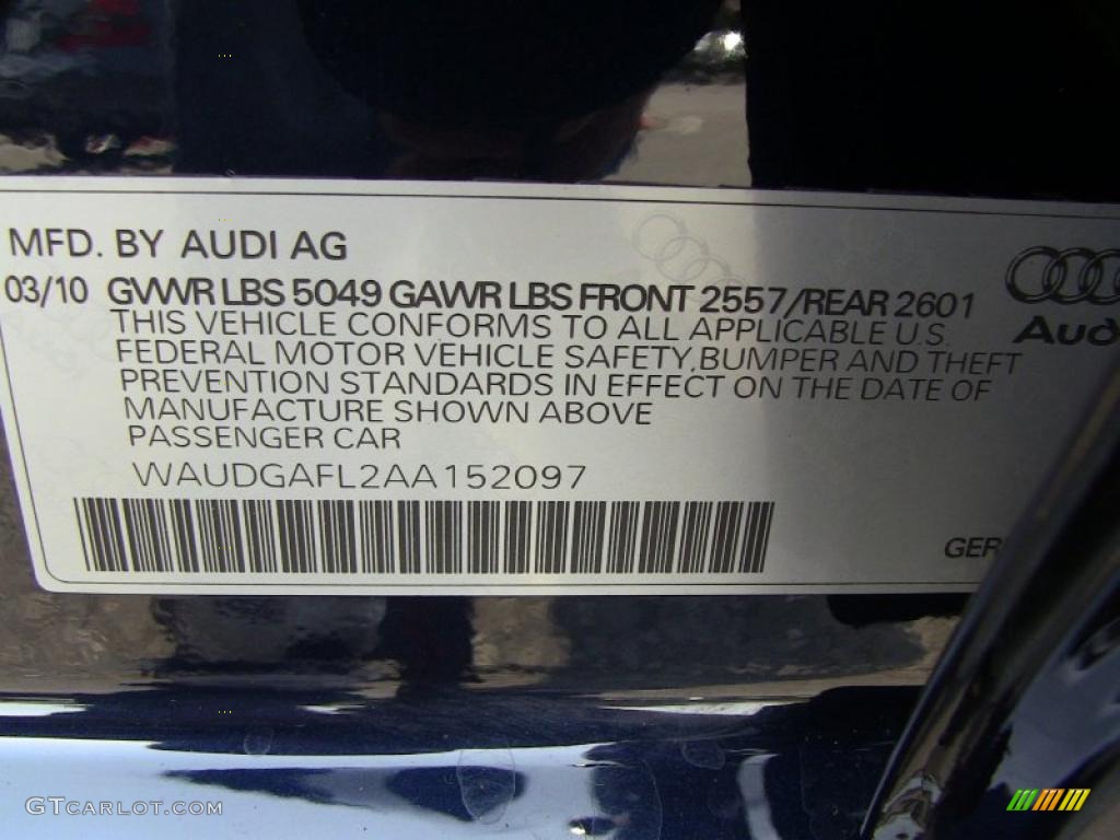 2010 S4 3.0 quattro Sedan - Deep Sea Blue Pearl Effect / Black photo #24