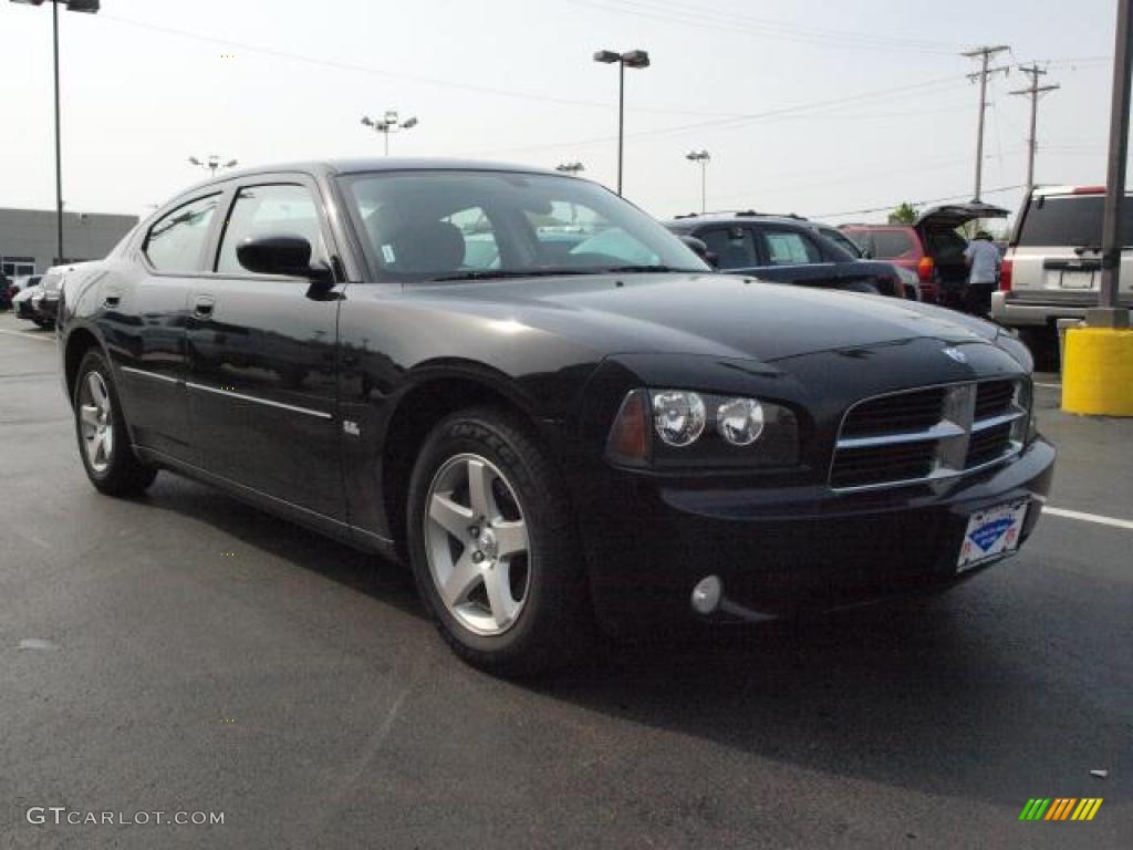 2010 Charger SXT - Brilliant Black Crystal Pearl / Dark Slate Gray photo #2