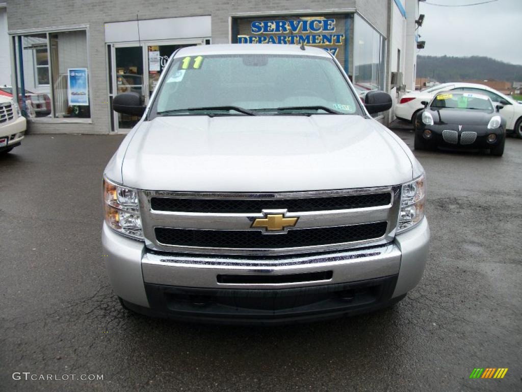 2011 Silverado 1500 LS Extended Cab 4x4 - Sheer Silver Metallic / Dark Titanium photo #8