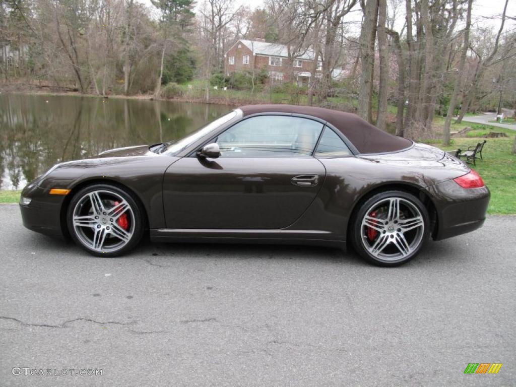 2008 911 Carrera 4S Cabriolet - Macadamia Metallic / Sand Beige photo #3