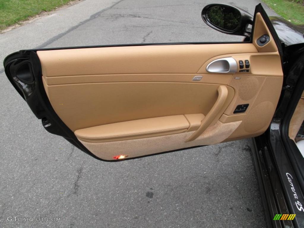 2008 Porsche 911 Carrera 4S Cabriolet Sand Beige Door Panel Photo #48259602