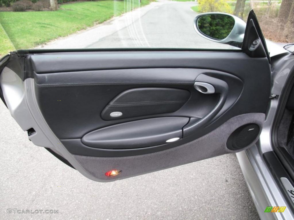 2004 Porsche 911 Carrera 40th Anniversary Edition Coupe Natural Leather Grey Door Panel Photo #48259806