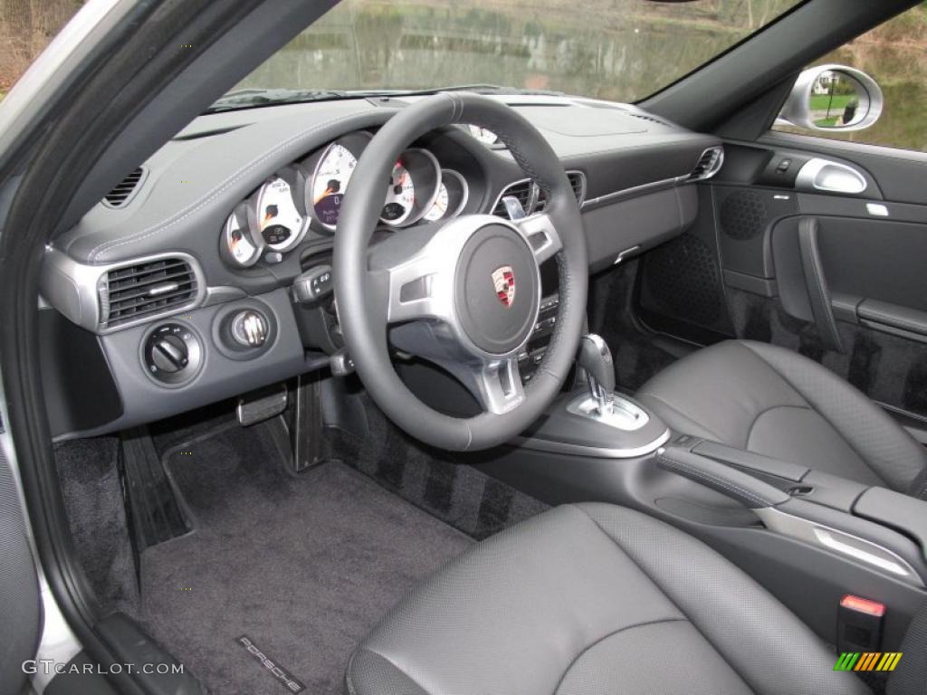 2011 911 Turbo S Cabriolet - GT Silver Metallic / Black photo #16