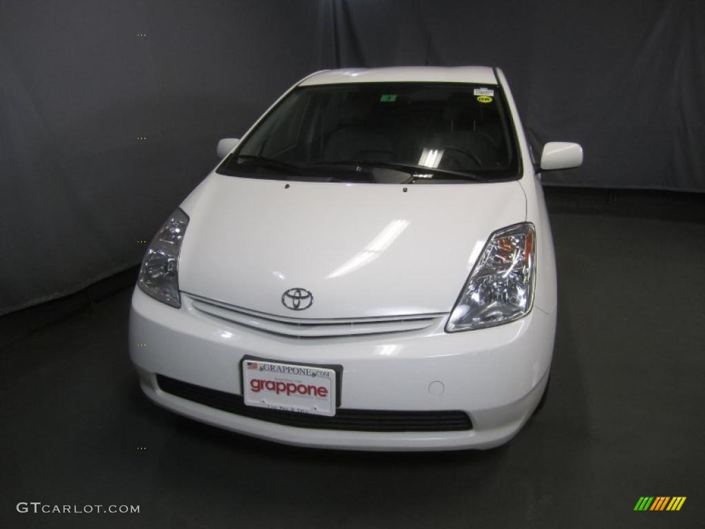 2005 Prius Hybrid - Super White / Gray/Burgundy photo #2