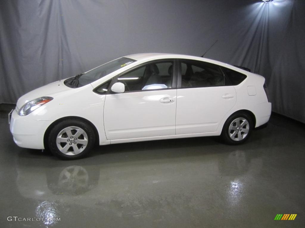 2005 Prius Hybrid - Super White / Gray/Burgundy photo #3