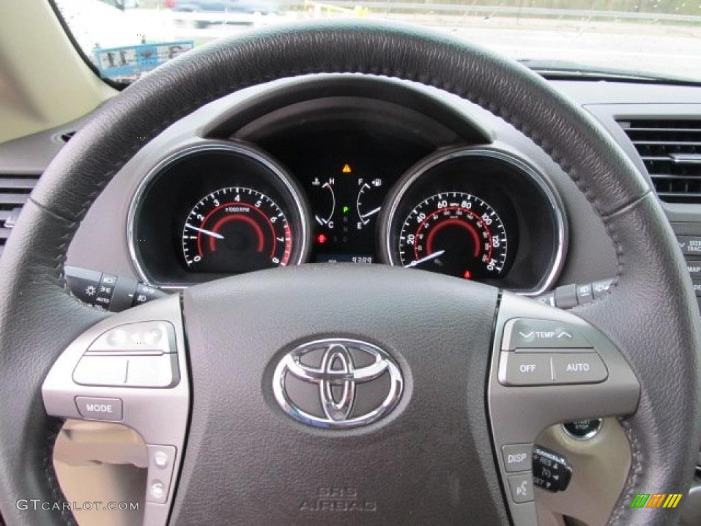 2010 Toyota Highlander Limited 4WD Sand Beige Steering Wheel Photo #48265668