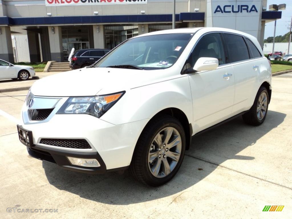 2011 MDX Advance - Aspen White Pearl / Taupe photo #1