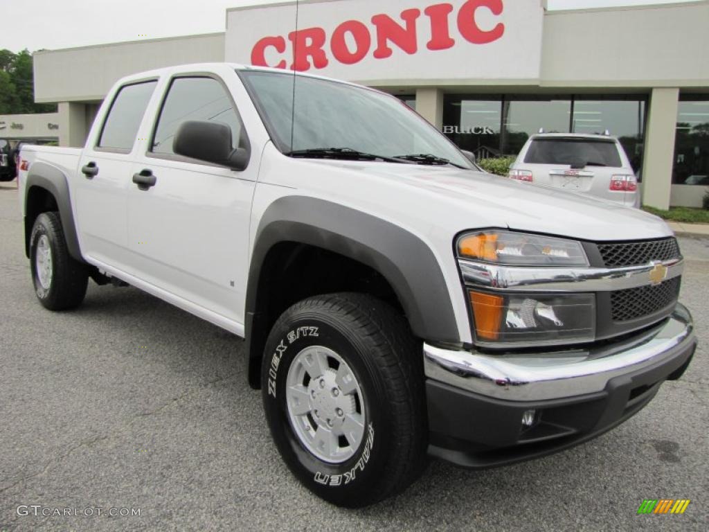 2007 Colorado LT Crew Cab - Summit White / Very Dark Pewter photo #1