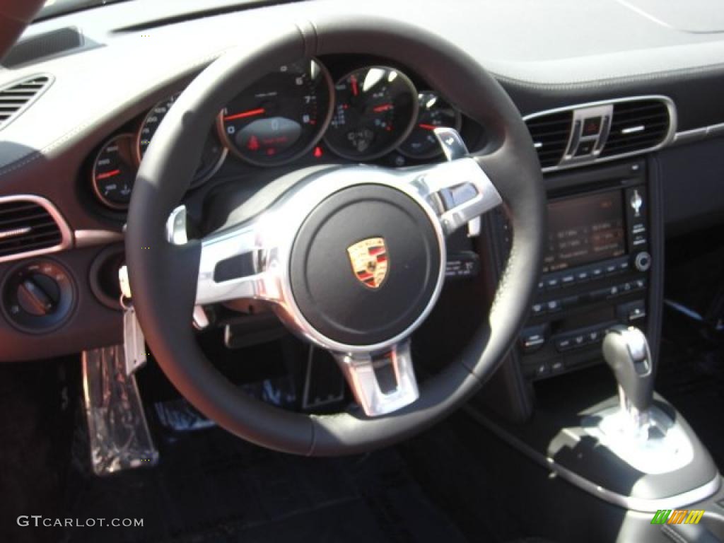 2011 Porsche 911 Carrera GTS Cabriolet Black Steering Wheel Photo #48269722