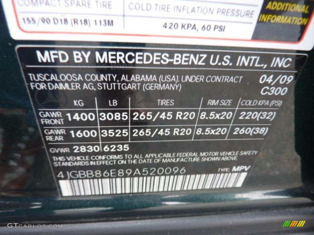 2009 ML 350 4Matic - Jade Green Metallic / Black photo #14
