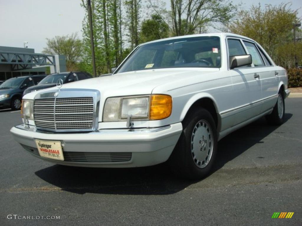 1991 S Class 420 SEL - Arctic White / Blue photo #1