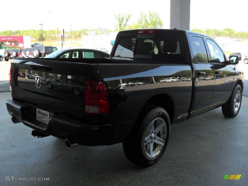 2011 Ram 1500 Sport Quad Cab - Brilliant Black Crystal Pearl / Dark Slate Gray photo #4