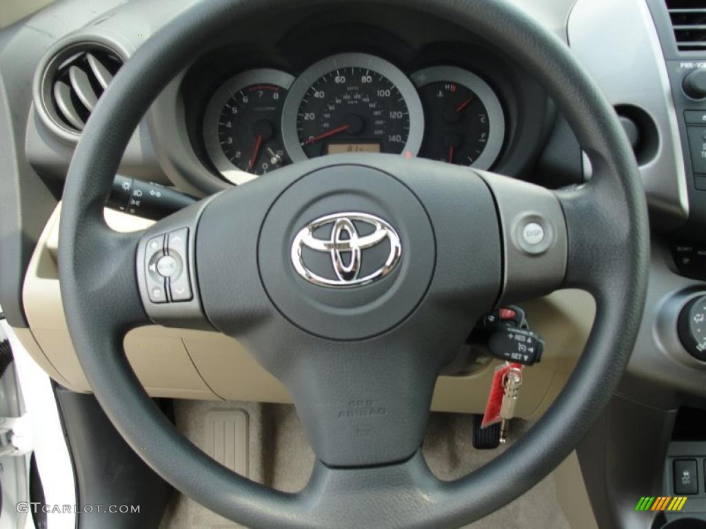 2011 Toyota RAV4 I4 Sand Beige Steering Wheel Photo #48275437