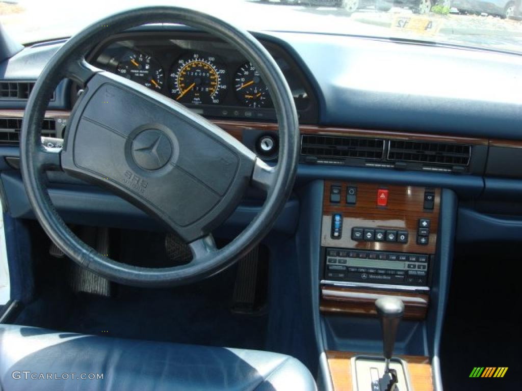 1991 Mercedes-Benz S Class 420 SEL Blue Dashboard Photo #48275455