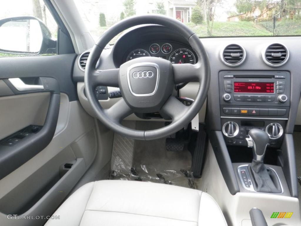 2009 Audi A3 2.0T quattro Light Grey Dashboard Photo #48276457