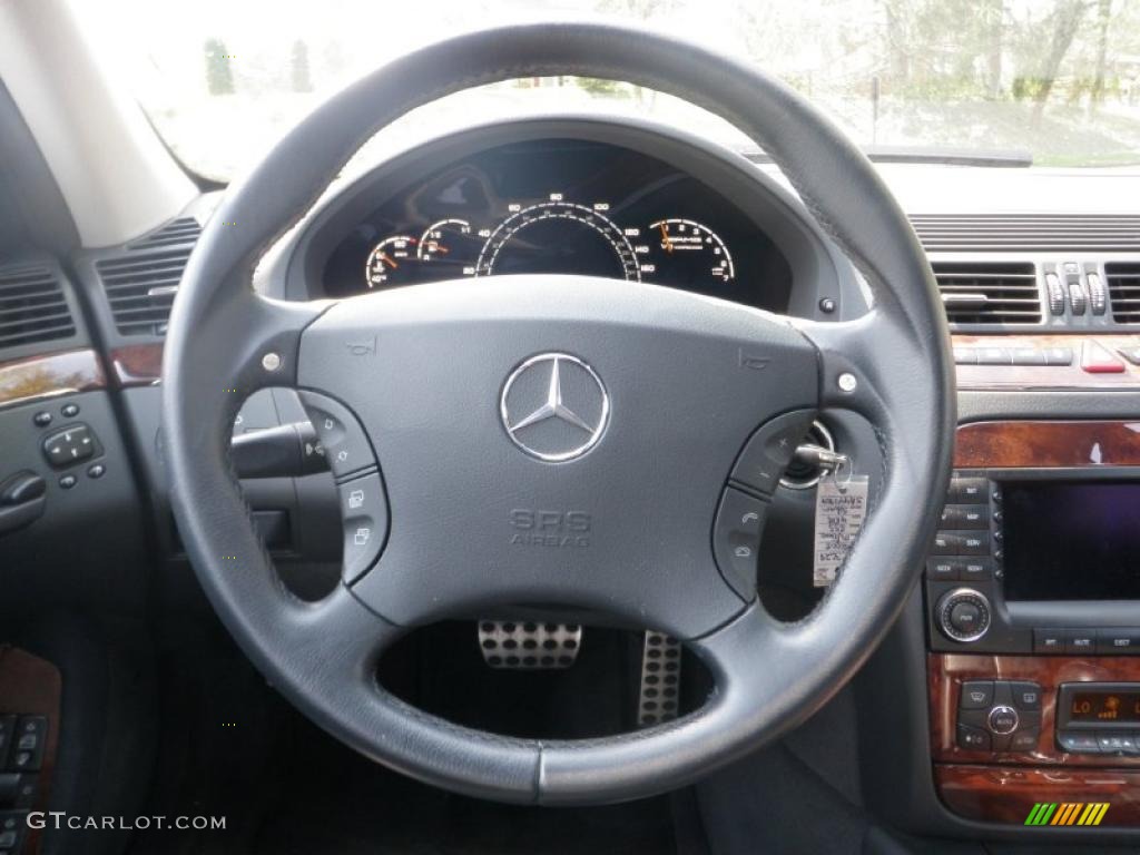 2005 Mercedes-Benz S 55 AMG Sedan Charcoal Steering Wheel Photo #48276835