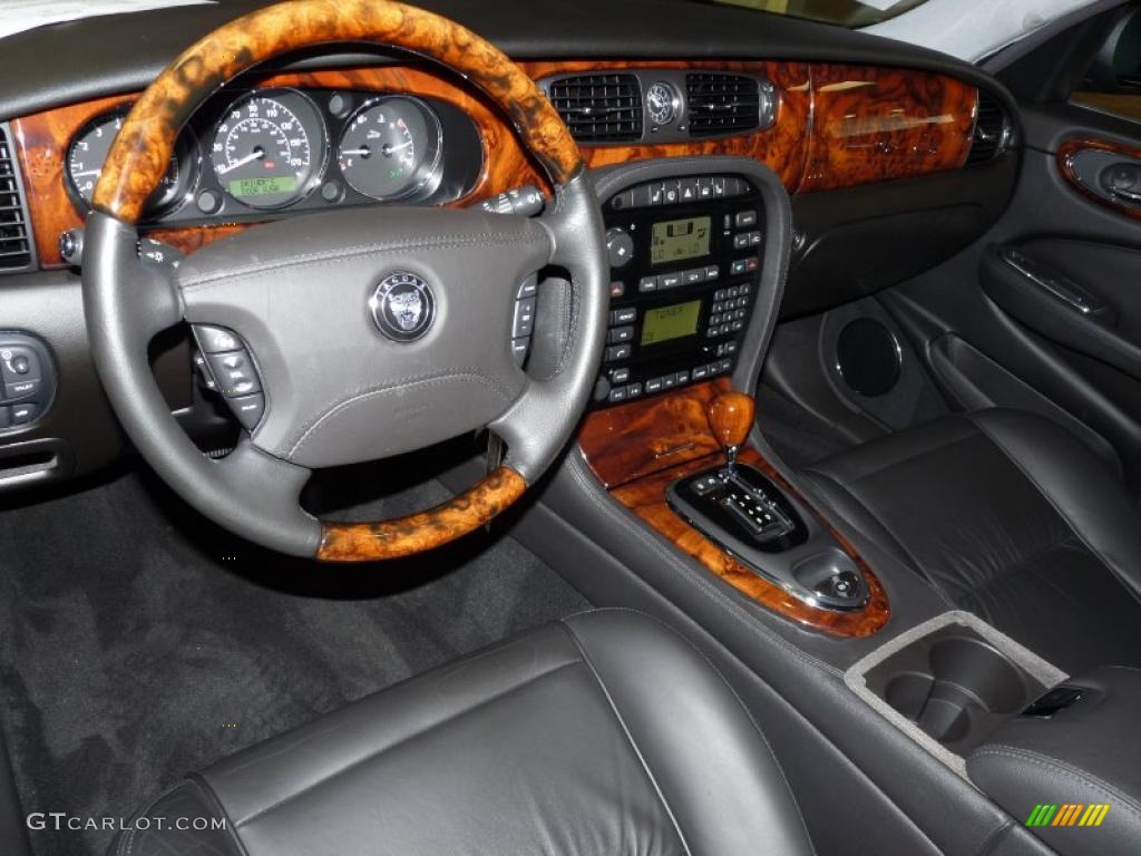 2007 Jaguar XJ XJ8 Charcoal Steering Wheel Photo #48279460