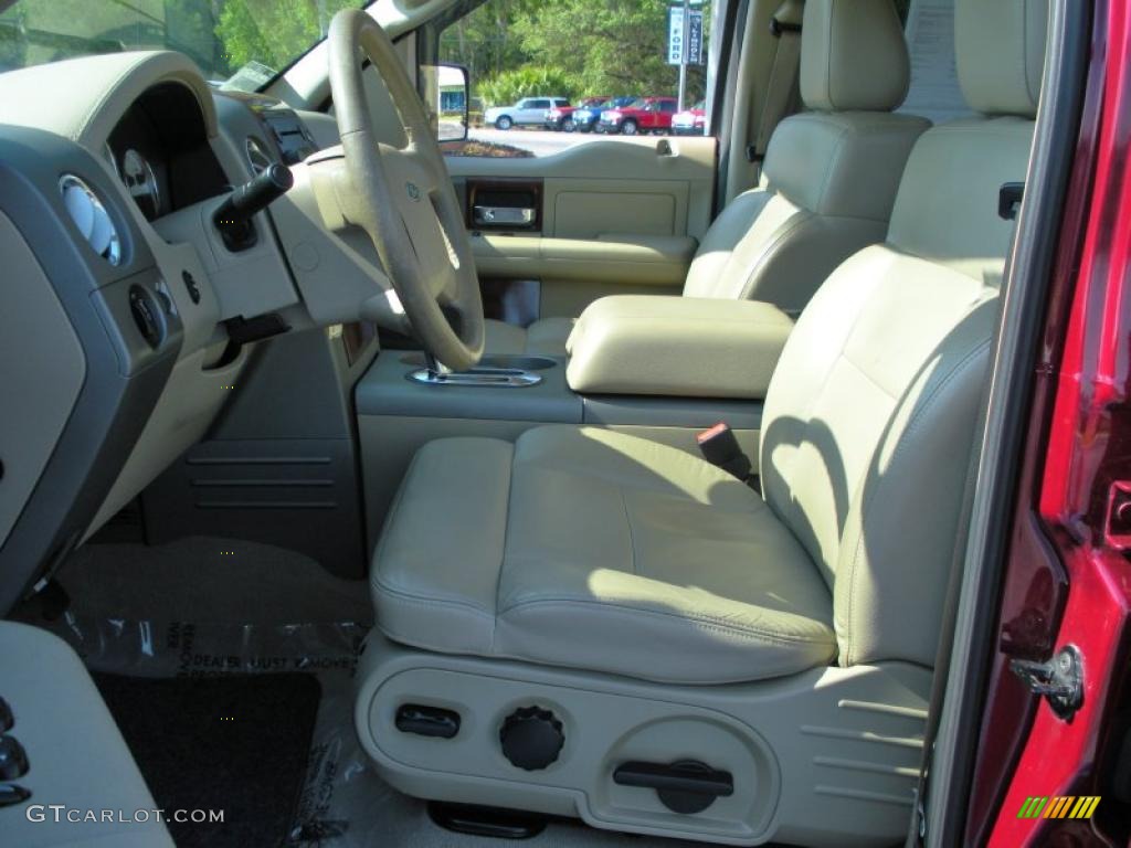 2005 F150 Lariat SuperCrew - Dark Toreador Red Metallic / Tan photo #11