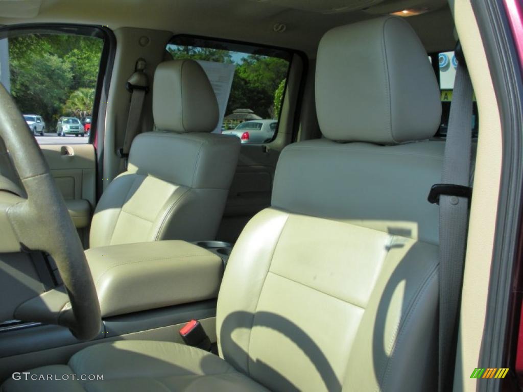 2005 F150 Lariat SuperCrew - Dark Toreador Red Metallic / Tan photo #12