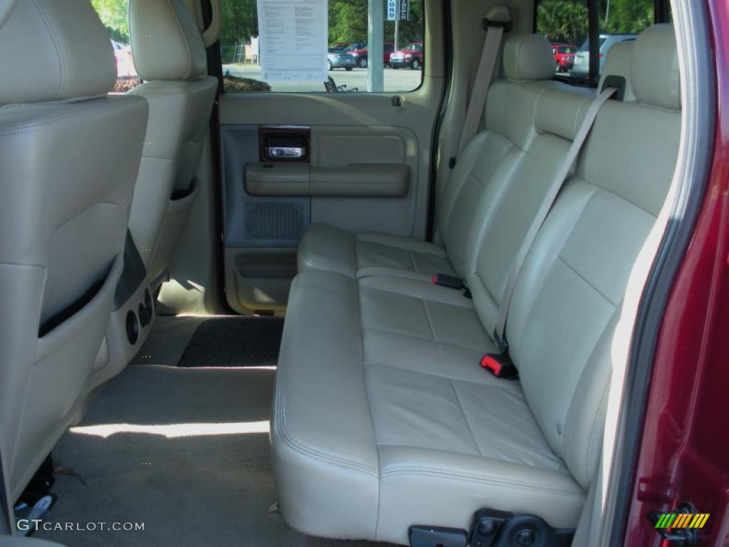 2005 F150 Lariat SuperCrew - Dark Toreador Red Metallic / Tan photo #13