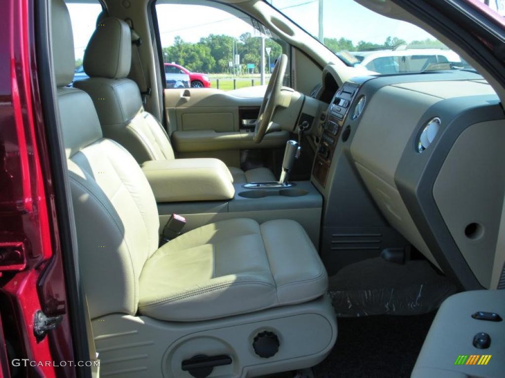 2005 F150 Lariat SuperCrew - Dark Toreador Red Metallic / Tan photo #15