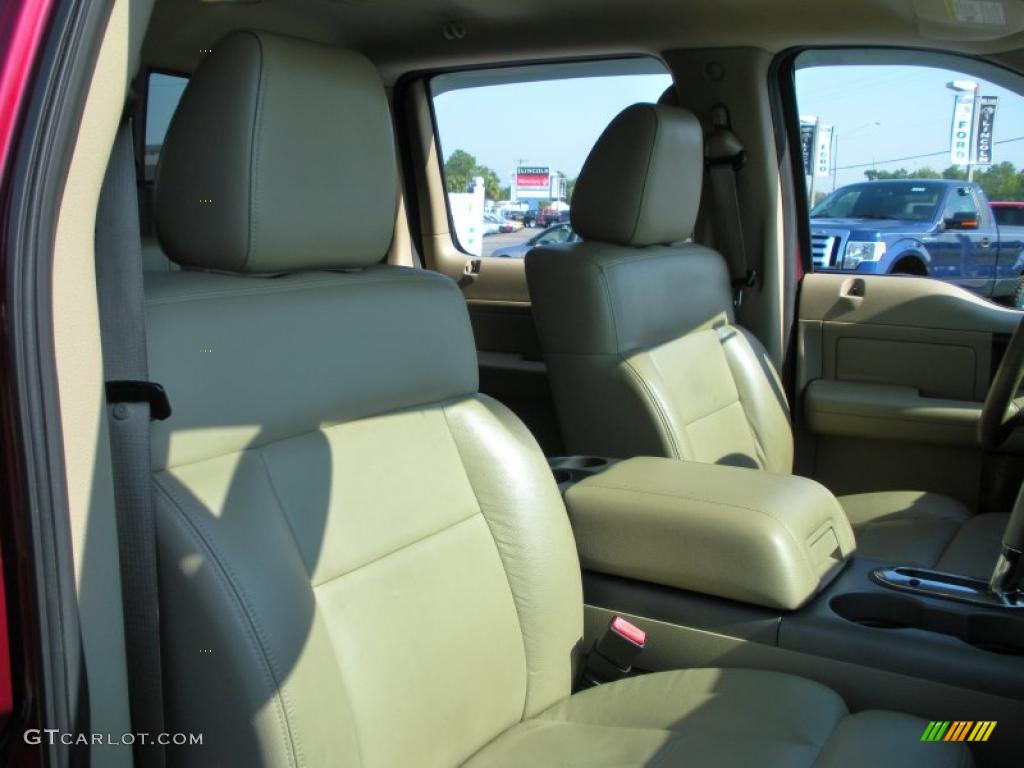2005 F150 Lariat SuperCrew - Dark Toreador Red Metallic / Tan photo #16